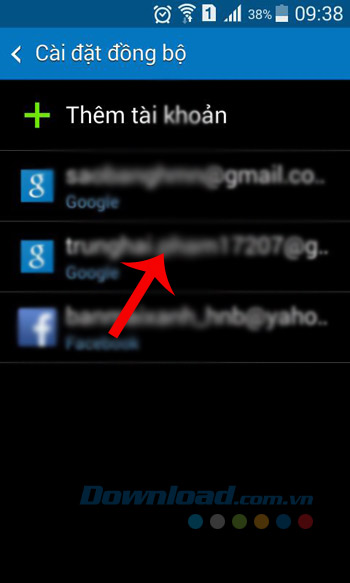 Chọn tài khoản Chọn tài khoản