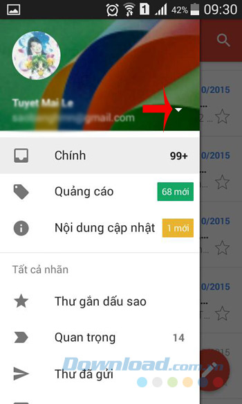 Nhấn vào menu chính Nhấn vào menu chính
