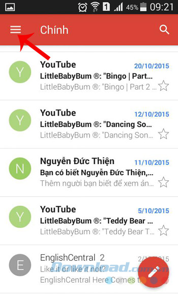 Nhấn vào 3 gạch ngang Nhấn vào 3 gạch ngang