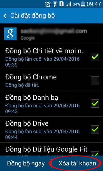 Xóa tài khoản Xóa tài khoản