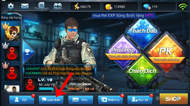 Cách lập Quân Đoàn trong game Chiến Dịch Huyền Thoại