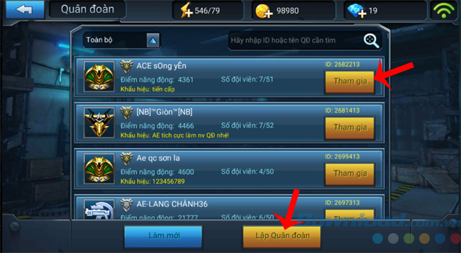 Cách tạo Quân Đoàn Chiến Dịch Huyền Thoại