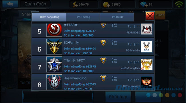 Quân Đoàn game Chiến Dịch Huyền Thoại