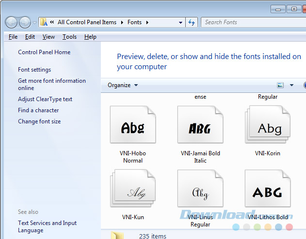 Cài font tiếng Việt cho Photoshop