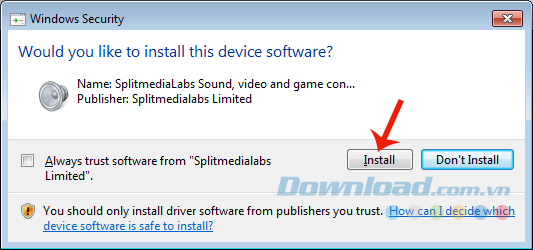 Cho phép cài đặt