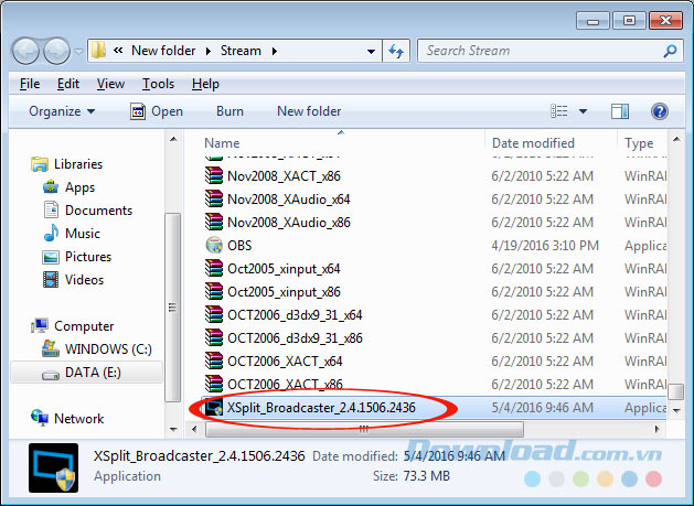 Cài đặt XSplit Broadcaster