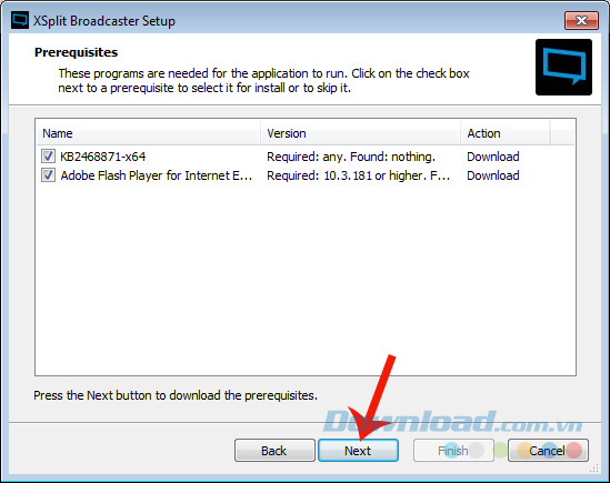 Cài đặt XSplit Broadcaster