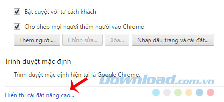 Cài đặt nâng cao