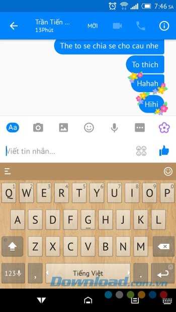 Trang trí hoa cho tin nhắn trên Facebook Messenger
