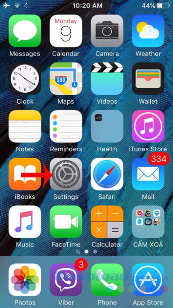 Vào phần Cài đặt