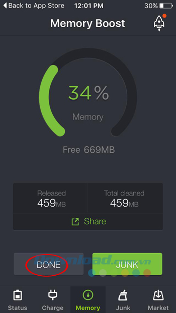 Hoàn thành tăng tốc bộ nhớ