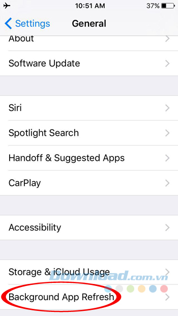 Làm mới ứng dụng nền