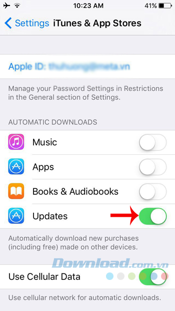 Tắt tự động cập nhật ứng dụng