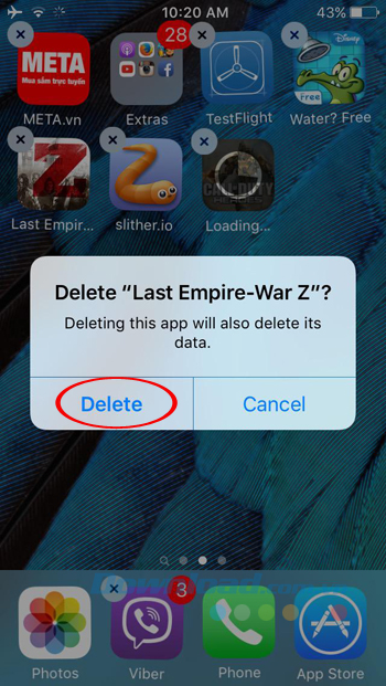 Xác nhận xóa ứng dụng