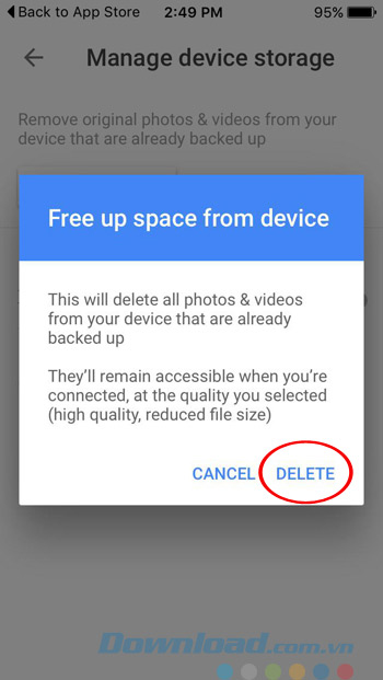 Xác nhận xóa ảnh