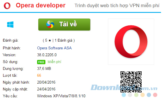 Tải về Opera Developer Tải về Opera Developer