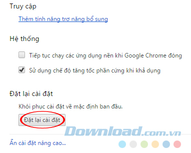 Khôi phục cài đặt mặc định cho Chrome Khôi phục cài đặt mặc định cho Chrome