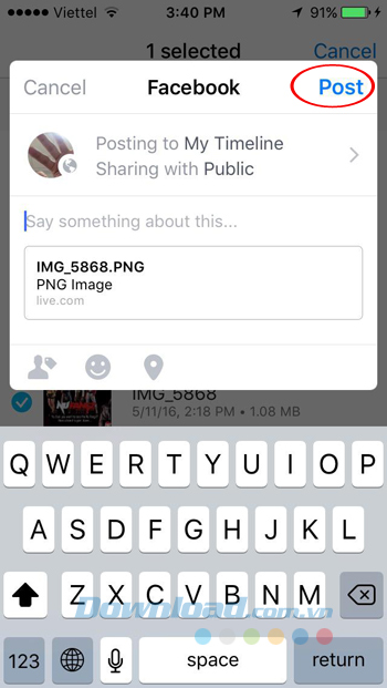 Chia sẻ file thông qua Facebook Chia sẻ file thông qua Facebook