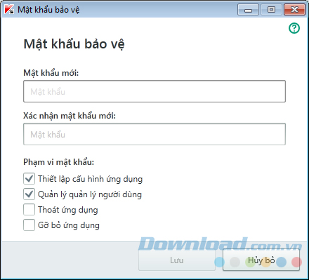 Đặt mật khẩu cho Kaspersky Internet Security Đặt mật khẩu cho Kaspersky Internet Security