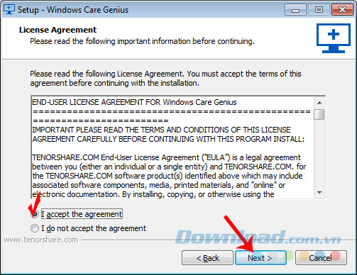 Cài đặt phần mềm quét dọn máy tính