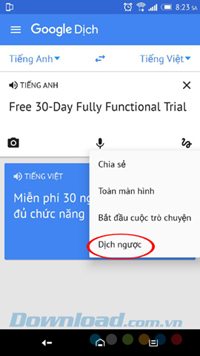 Tùy chọn dịch ngôn ngữ Google Translate