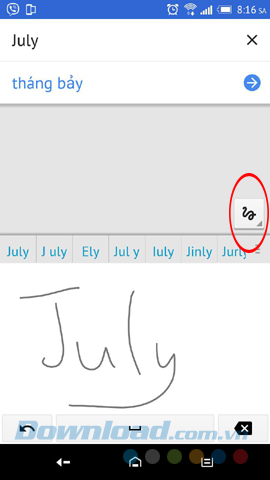 Dịch chữ viết tay bằng Google Translate
