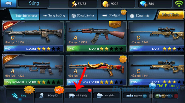 Nhận vũ khí mới khi ghép súng thành công