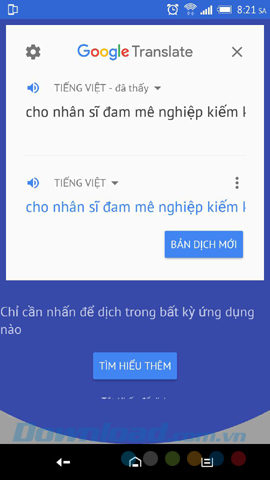 Dịch nhanh văn bản trên Android Dịch nhanh văn bản trên Android
