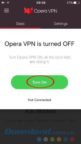 Kích hoạt VPN trên Opera Developer