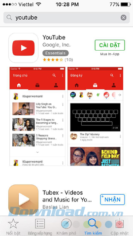 Tải Youtube mới nhất cho iOS