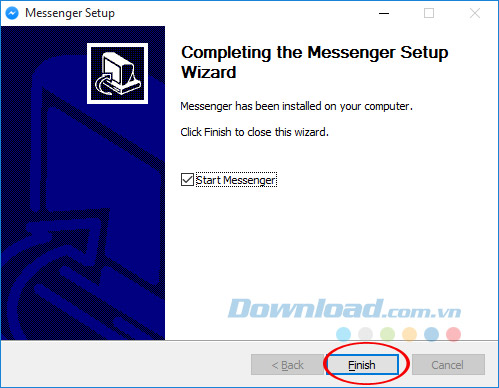 Kết thúc cài đặt Facebook Messenger