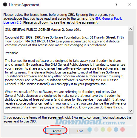Đồng ý sử dụng OBS Studio Đồng ý sử dụng OBS Studio