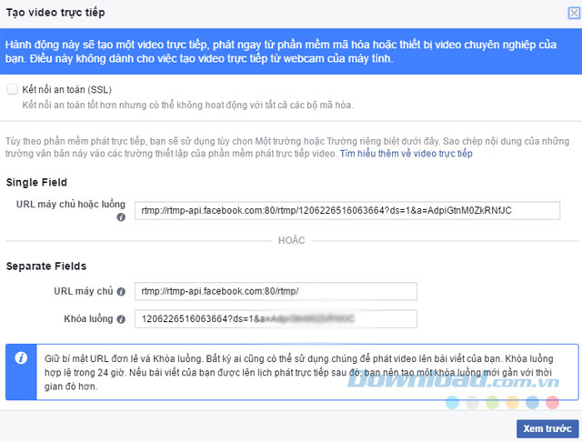 Tạo video trực tiếp Tạo video trực tiếp