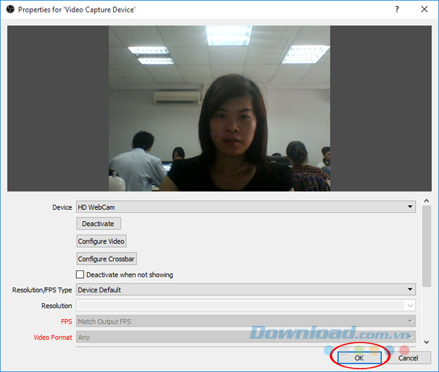 Tùy chỉnh thông số webcam Tùy chỉnh thông số webcam