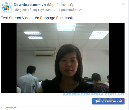 Video Stream trên tường Fanpage Facebook Video Stream trên tường Fanpage Facebook