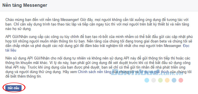 Bắt đầu tạo Bot chat