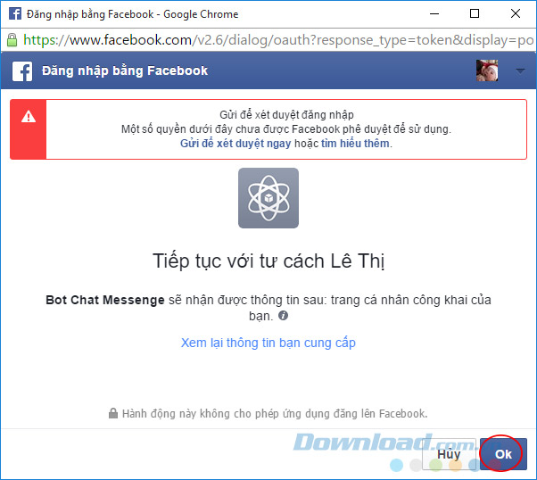 Đăng nhập Facebook