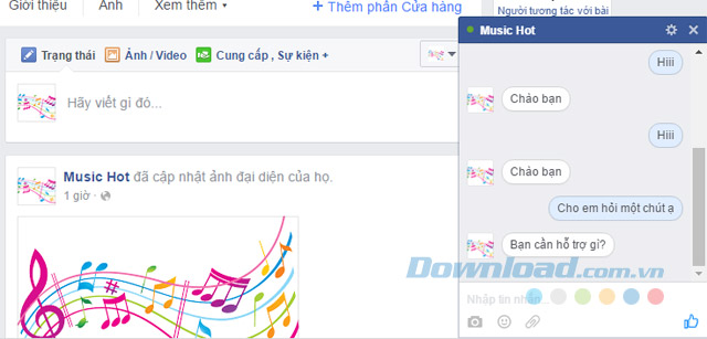 Trả lời tự động trên Fanpage