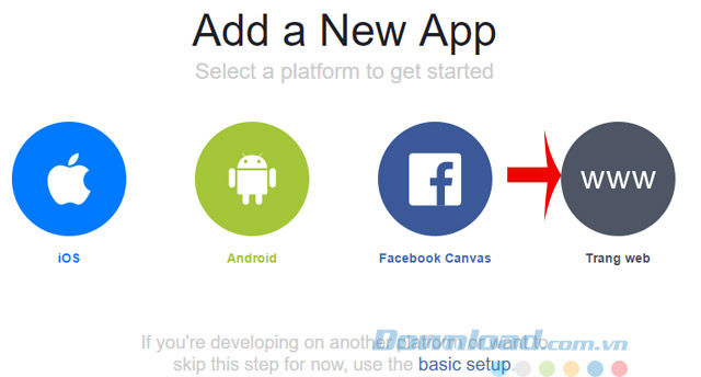 Nhấn vào Trang web