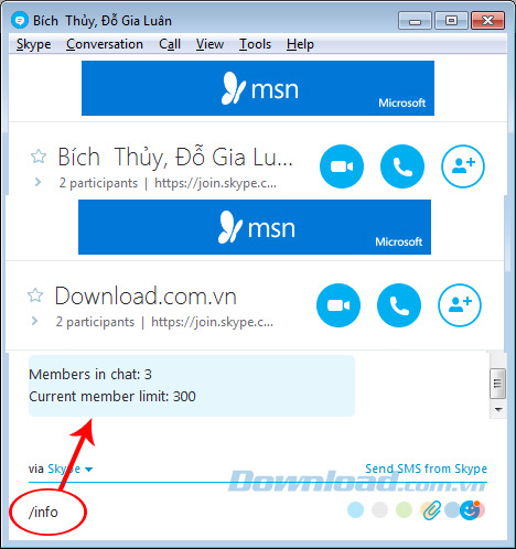 Cách gõ lệnh trên Skype
