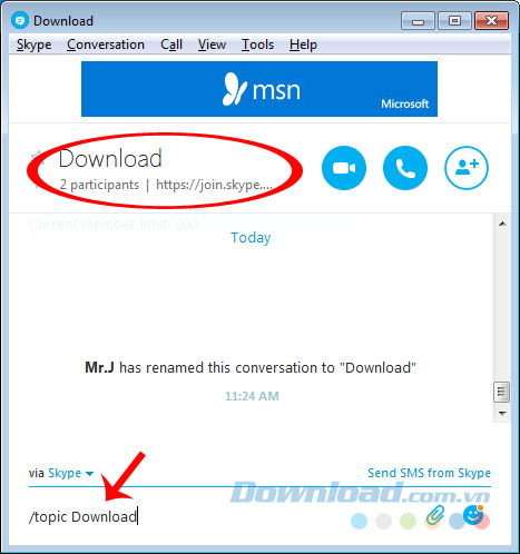 Các lệnh chat Skype