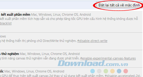 Đặt về mặc định