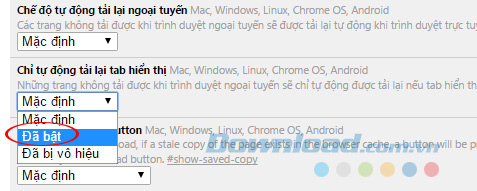 Ngăn các tab tự động tải lại
