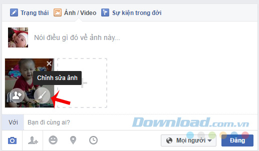 Chỉnh sửa ảnh trực tiếp trên Facebook máy tính