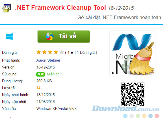 Tải net framework cleanup tool