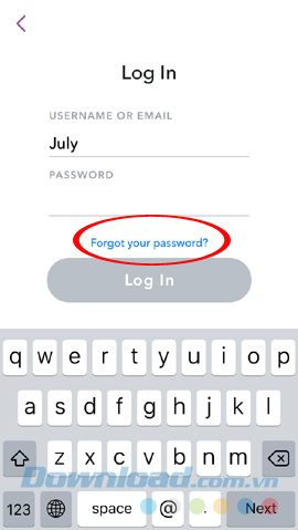 Lấy lại mật khẩu Snapchat Lấy lại mật khẩu Snapchat