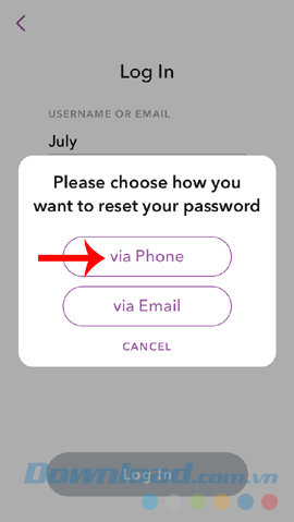 Khôi phục mật khẩu Snapchat