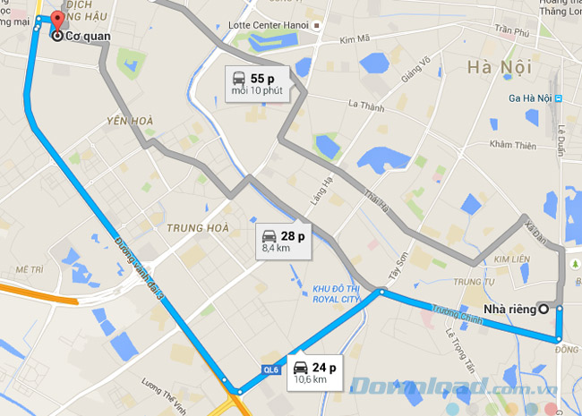 Nhận kết quả từ Google Maps bằng tin nhắn