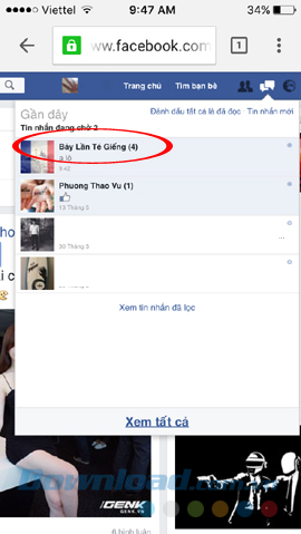 Nhắn tin trên Facebook không có Facebook Messenger