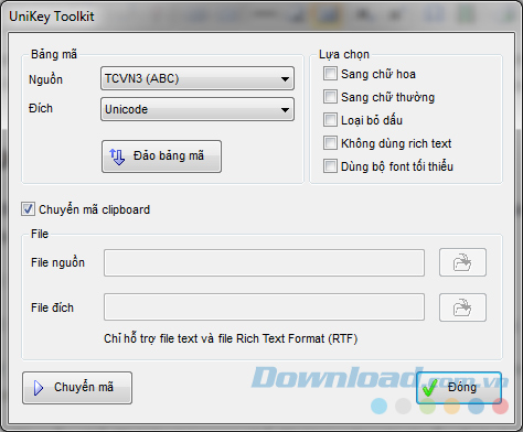 Phím tắt của Unikey Phím tắt của Unikey